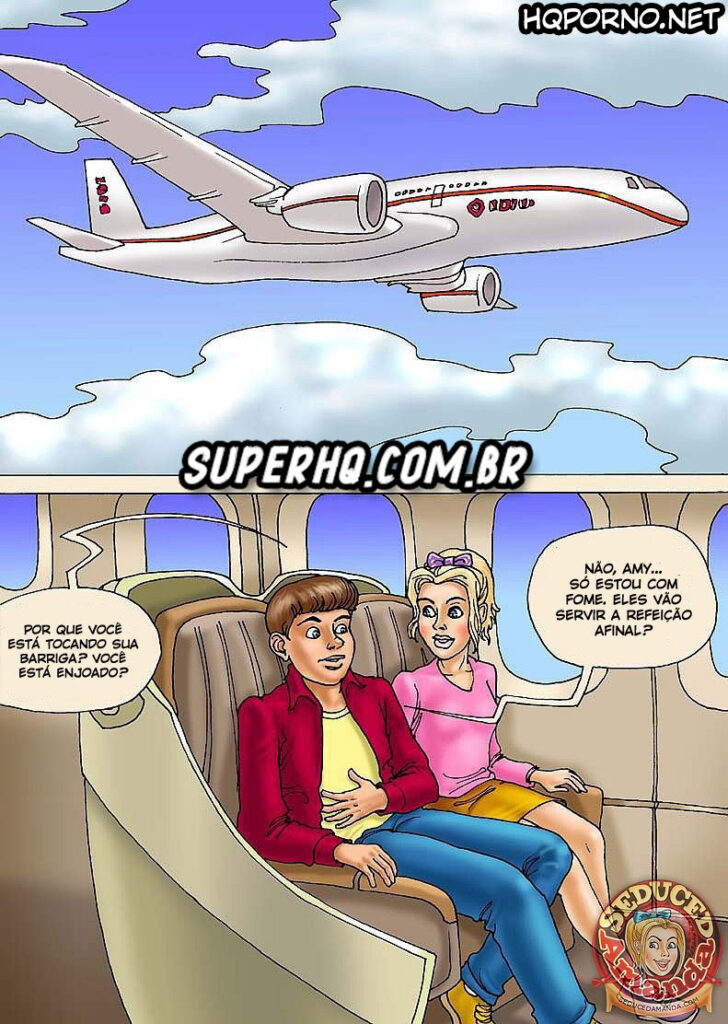 As aventuras de Amanda - Putaria no avião - Quadrinhos Eroticos