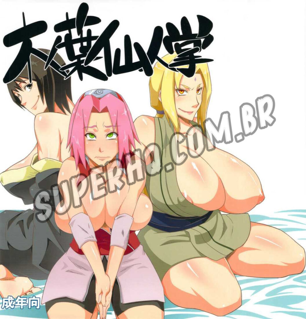 Naruto fazendo suruba com Sakura, Tsunade e Shizune