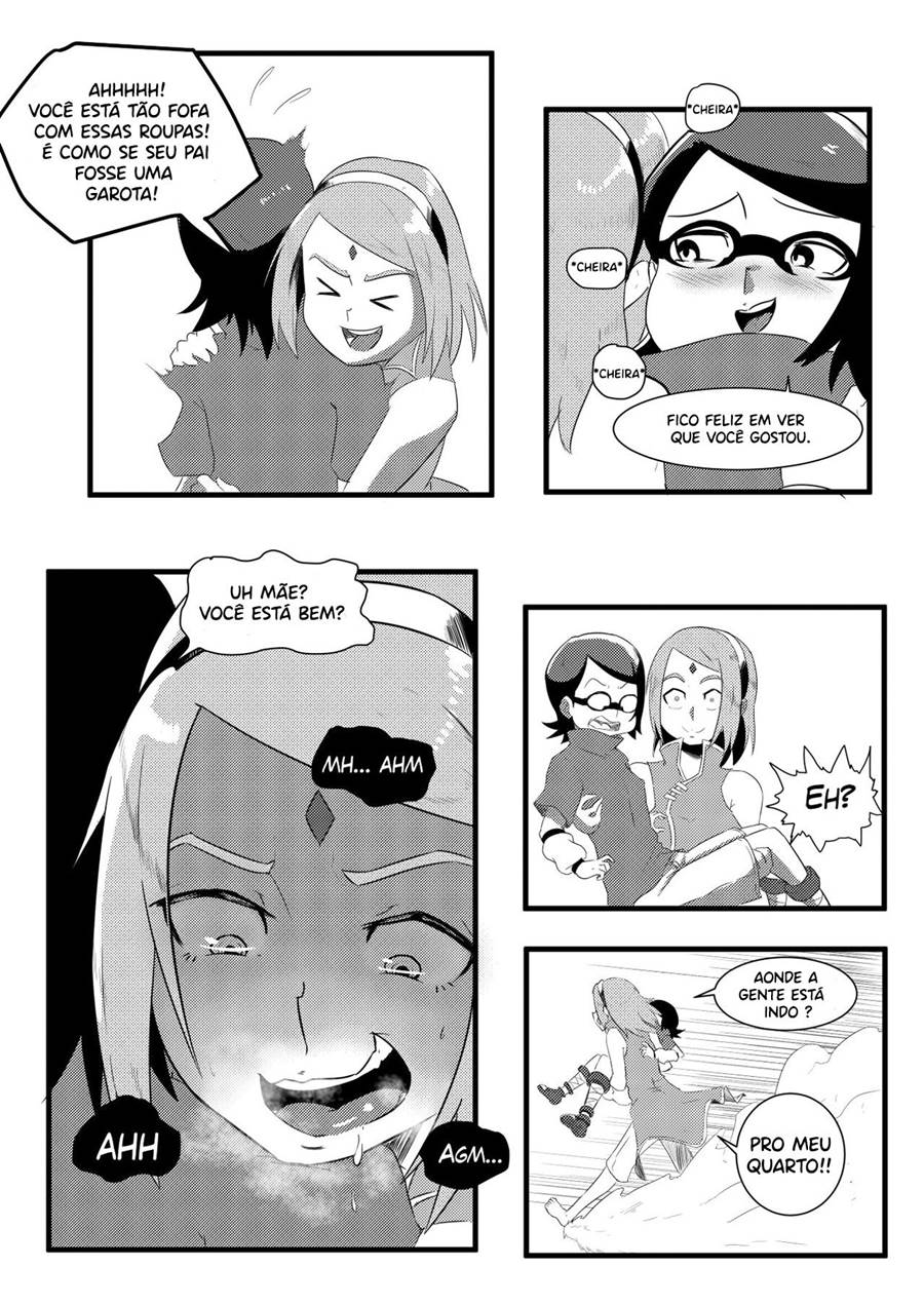 Sakura e Sarada - Mãe e filha fazendo sexo